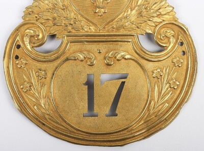French Model 1821 17th Regiment of Infantry Shako Plate - 3