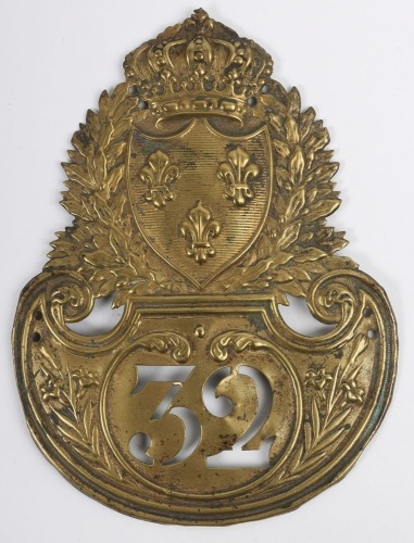 French Model 1821 Grenadiers du 32nd Infantry Shako Plate