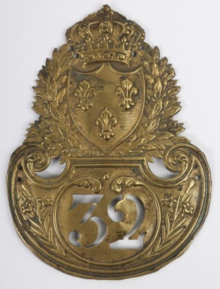 French Model 1821 Grenadiers du 32nd Infantry Shako Plate