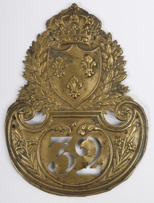 French Model 1821 Grenadiers du 32nd Infantry Shako Plate