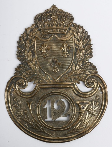 French Model 1821 12th Infantry Regiment Shako Plate