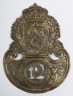 French Model 1821 12th Infantry Regiment Shako Plate