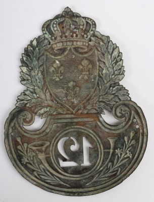 French Model 1821 12th Infantry Regiment Shako Plate - 4