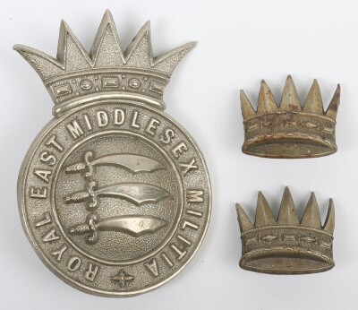 Royal East Middlesex Militia Glengarry Badge and Collar Badges