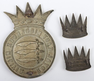 Royal East Middlesex Militia Glengarry Badge and Collar Badges - 2