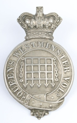 Victorian Queens Westminster Rifle Volunteers Badge