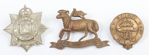 3x Volunteer Battalion Cap Badges