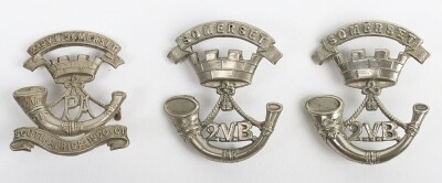 2x 2nd Volunteer Battalion Somerset Light Infantry Cap Badges