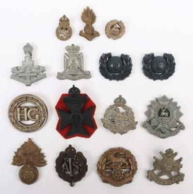 Grouping of WW2 War Economy Plastic Cap and Collar Badges