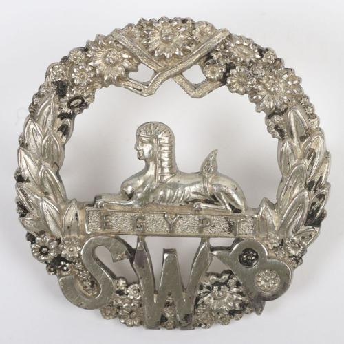 WW2 Hallmarked Silver South Wales Borderers Officers Cap Badge