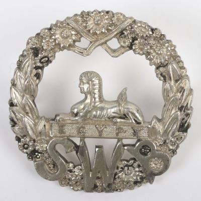 WW2 Hallmarked Silver South Wales Borderers Officers Cap Badge