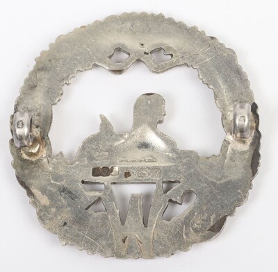 WW2 Hallmarked Silver South Wales Borderers Officers Cap Badge - 2