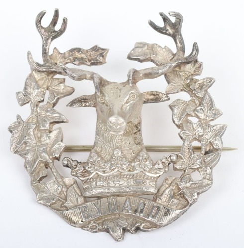Hallmarked Silver Gordon Highlanders Officers Glengarry Badge