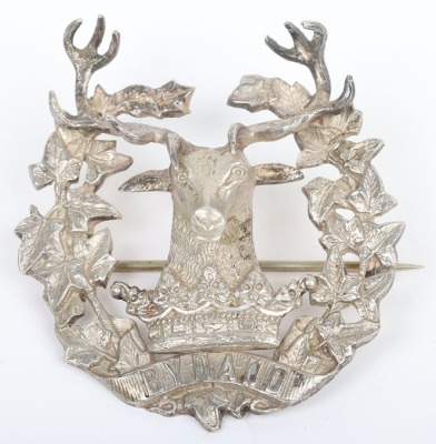Hallmarked Silver Gordon Highlanders Officers Glengarry Badge