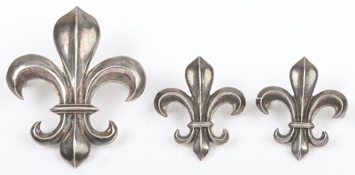 Hallmarked Silver Manchester Regiment Officers Cap and Collar Badge Set