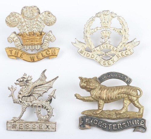 4x British Officers Full Dress Cap Badges