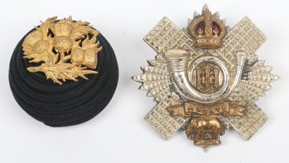 Highland Light Infantry Officers Shako Badge Set