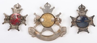 Notts & Derby Regiment The Sherwood Foresters Officers Cap and Collar Badge Set - 2