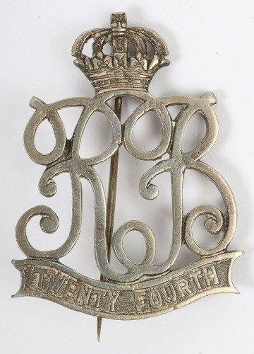 24th (Home Counties) Battalion Rifle Brigade Pagri Badge India 1916-19