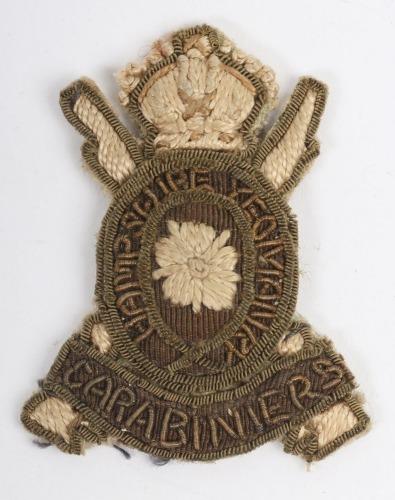 Scarce Hampshire Yeomanry Carabiniers Cloth Headdress Badge