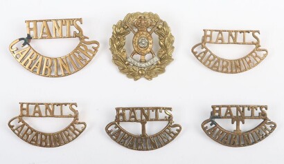 Grouping of Hampshire Yeomanry Carabiniers Shoulder Titles