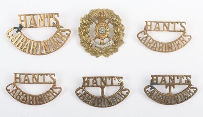 Grouping of Hampshire Yeomanry Carabiniers Shoulder Titles