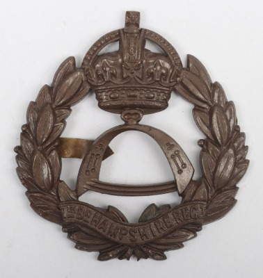 Rare 7th Battalion Hampshire Regiment Officers Cap Badge