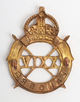 WW2 War Raised 24th Lancers Cap Badge - 2