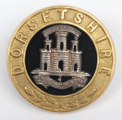 Dorsetshire Regiment Officers Slouch Hat Badge