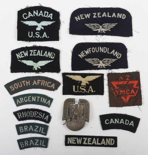 Assortment of Cloth Nationality Shoulder Titles of World Air Forces Interest.