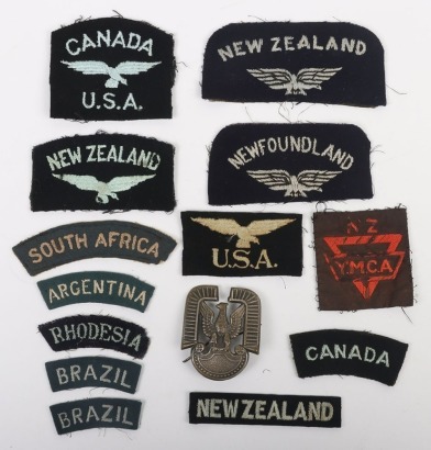 Assortment of Cloth Nationality Shoulder Titles of World Air Forces Interest.