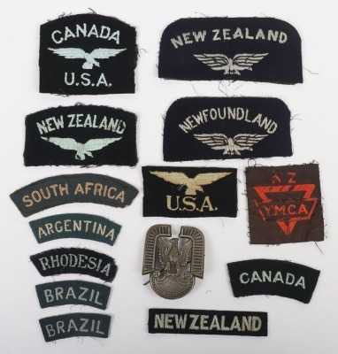 Assortment of Cloth Nationality Shoulder Titles of World Air Forces Interest.