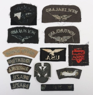 Assortment of Cloth Nationality Shoulder Titles of World Air Forces Interest. - 2