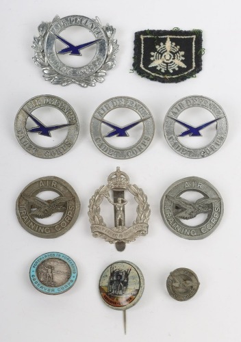 Small Selection of Badges for the Royal Observer Corps, Air Defence Cadet & Air Training Corps.