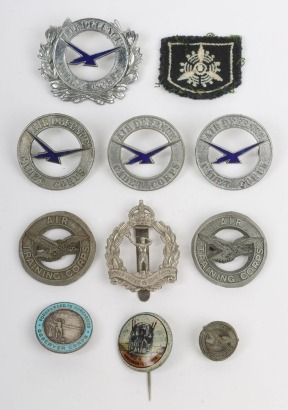 Small Selection of Badges for the Royal Observer Corps, Air Defence Cadet & Air Training Corps.