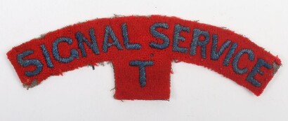 WW1 British Signal Service Territorials (Royal Engineers) Cloth Shoulder Title