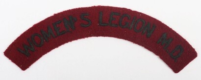 WW1 Women&rsquo;s Legion Motor Drivers Cloth Shoulder Title