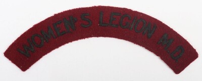WW1 Women&rsquo;s Legion Motor Drivers Cloth Shoulder Title