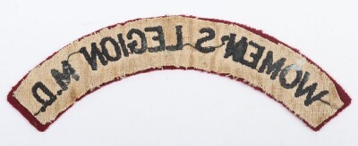 WW1 Women&rsquo;s Legion Motor Drivers Cloth Shoulder Title - 3