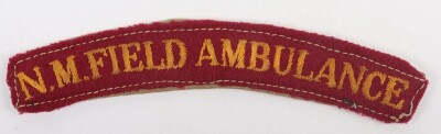 Scarce North Midland Field Ambulance Cloth Shoulder Title