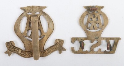 Scarce WW1 Automobile Association (AA) Voluntary Service Corps Cap Badge and Shoulder Title - 2