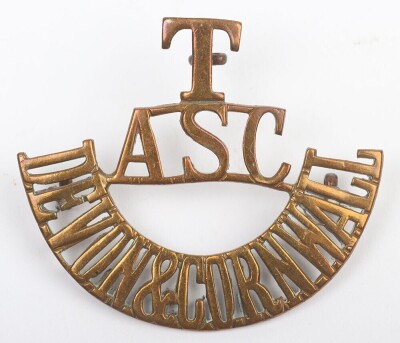 WW1 Army Service Corps Devon & Cornwall Territorial Shoulder Title