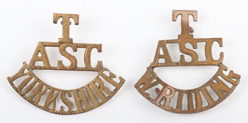 2x WW1 Army Service Corps Territorial Shoulder Titles