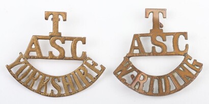 2x WW1 Army Service Corps Territorial Shoulder Titles