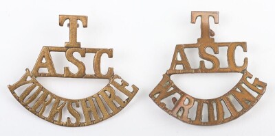2x WW1 Army Service Corps Territorial Shoulder Titles