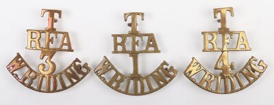 3x WW1 West Riding Territorial Batteries Royal Field Artillery Shoulder Titles