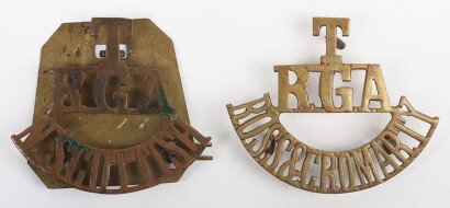 2x WW1 Royal Garrison Artillery Territorial Shoulder Titles