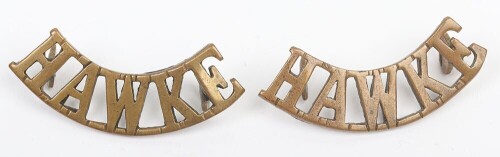 WW1 Royal Naval Division Hawke Battalion Brass Shoulder Titles
