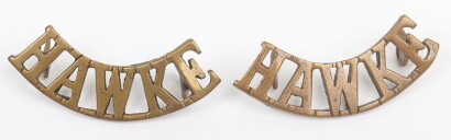 WW1 Royal Naval Division Hawke Battalion Brass Shoulder Titles