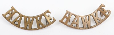 WW1 Royal Naval Division Hawke Battalion Brass Shoulder Titles